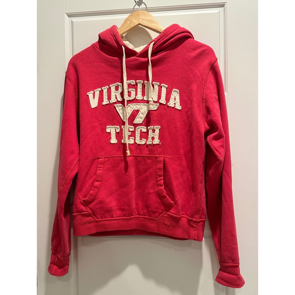 Pressbox Virginia Tech Hokies Hoodie Sweatshirt Small Pink Casual